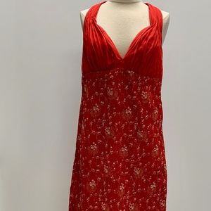 Halter Top Dress- Red